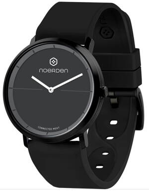 NOERDEN chytré elegantní hybridní hodinky LIFE2 Black/ dotykové sklíčko/ 5 ATM/ výdrž až 6 měsíců/ černé/ CZ app