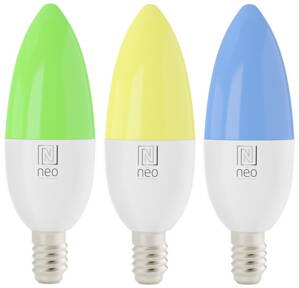 IMMAX NEO SMART sada 3x žárovka LED E14 6W RGB+CCT barevná a bílá, stmívatelná, Wi-Fi