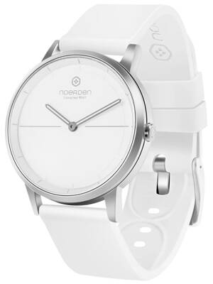 ROZBALENÉ - NOERDEN chytré hybridní hodinky MATE2 Full White/ dotykové safírové sklíčko/ 5 ATM/ výdrž až 6 měsíců/ bílé/ ...