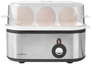 NEDIS varič vajec/ pre 3 vajcia/ odmerka/ hliník/ čierný