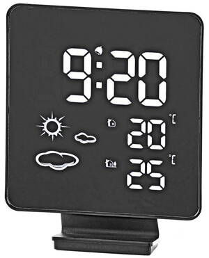 NEDIS meteostanica/ vnútorná a vonkajšia/ digitálna/ bezdrôtový senzoru počasia/ predpoveď počasia/ čas/ LCD/ budík/ čierná