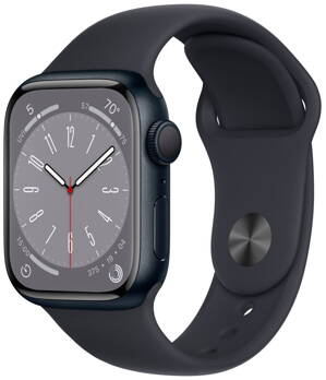 Apple Watch Series 8 GPS 41mm Midnight Aluminium Case with Midnight Sport Band - Regular