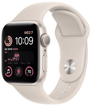 Apple Watch SE GPS 40mm Starlight Aluminium Case with Starlight Sport Band - Regular