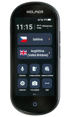 HELMER OTR 212 inteligentný hlasový prekladač z/do slovenčiny, angličtiny, ukrajinštiny a viac než 100 dalších jazykov/ 4G