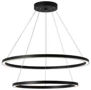 IMMAX NEO FINO SMART závěsné svítidlo 2 kruhy, 60+80cm, 93W, černé, Zigbee 3.0, TUYA