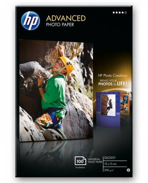 HP Advanced Photo Paper, Glossy 10 x 15cm, bez okraj 100 listů 250g