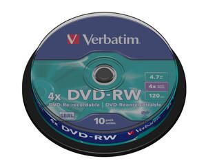 VERBATIM DVD-RW 4,7GB/ 4x/ 10pack/ spindle