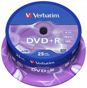 VERBATIM DVD+R 4,7GB/ 16x/ 25pack/ spindle