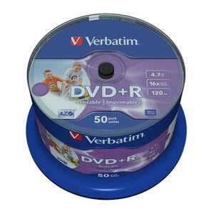 VERBATIM DVD+R 4,7GB/ 16x/ printable Non ID/ 50pack/ spindle