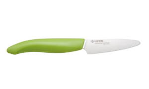 KYOCERA keramický nůž s bílou čepelí/ 7,5 cm dlouhá čepel/ zelená plastová rukojeť