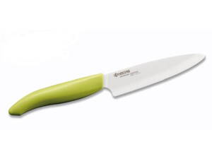 KYOCERA keramický nůž s bílou čepelí/ 11 cm dlouhá čepel/ zelená plastová rukojeť