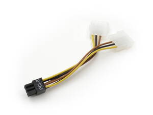 AKASA redukce napájení 2x4pin Molex na 1x6pin PCIe / AK-CB4-6 / 10 cm
