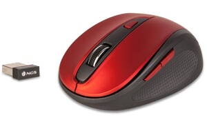 NGS myš EVO MUTE; Bezdrôtová, Červená, Tichá myš, 1600DPI, USB