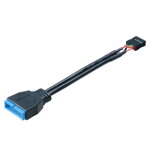 AKASA interní redukce USB 2.0 9pin (F) na USB 3.0 19pin (M) / AK-CBUB19-10BK / 10 cm