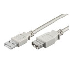 PremiumCord prodlužovací kabel USB2.0 A-A (A-M/A-F)/ 5m/ šedé