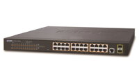 PLANET GS-4210-24P2S PoE switch L2 / L4, 24x 1000Base-T, 2x SFP, Web / SNMPv3, VLAN, ext 10Mb / s, 802.3at-300W