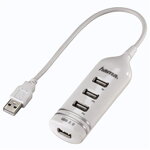 HAMA USB HUB/ 4 porty/ USB 2.0/ bílý
