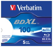 VERBATIM BD-R Blu-Ray XL 100GB/ 4x/ Recordable/ Jewel/ 5pack