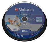 VERBATIM BD-R Blu-Ray 25GB/ 6x/ HTL WIDE printable/ 10pack/ spindle