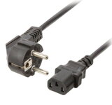 NEDIS napájecí kabel 230V/ přípojný 10A/ konektor IEC-320-C13/ úhlová zástrčka Schuko/ černý/ 3m