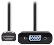 NEDIS HDMI redukční kabel/ HDMI zástrčka - VGA zásuvka/ černý/ 20cm