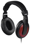 HAMA sluchátka Basic4Music/ drátová/ uzavřená/ 3,5 mm/6,35 jack/ citlivost 113 dB/mW/ černo-červená