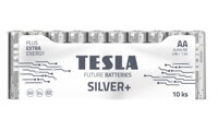 TESLA SILVER+ alkalická baterie AA (LR06, tužková, fólie) 10 ks