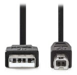 NEDIS kabel USB 2.0/ zástrčka A - zástrčka B/ k tiskárně apod./ černý/ 5m