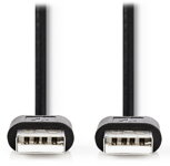 NEDIS kabel USB 2.0/ zástrčka A - zástrčka A/ černý/ bulk/ 1m