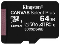 KINGSTON Canvas Select Plus 64GB microSD / UHS-I / CL10 / bez adaptéru
