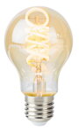 NEDIS Wi-Fi múdra LED žiarovka s vláknom / E27 / A60 / 5,5W / 230V / 350L / teplá až studená biela / stmievať. / Krútená / zlatá