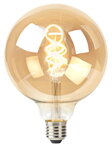NEDIS Wi-Fi múdra LED žiarovka s vláknom / E27 / G125 / 5,5W / 230V / 350L / teplá až studená biela / stmievať. / Krútená / zlatá