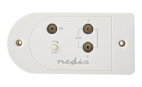 NEDIS zesilovač CATV/ maximální zesílení 25 dB/ 40–862 MHz / 2 výstupy/ konektor IEC/ bílý