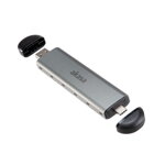 AKASA hliníkové pouzdro na M.2 / NVMe SSD / AK-ENU3M2-04 / USB 3.1 Type-C / USB 3.1 Type-A / stříbrné