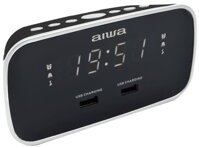 AIWA CRU-19BK/ Radiobudík/ FM/ 2x přední USB/ Černý