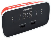 AIWA CRU-19RD/ Radiobudík/ FM/ 2x přední USB/ Černo-červený