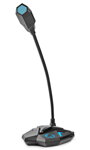 NEDIS stolní herní mikrofon/ ohebné rameno/ tlačítko ztlumení/ USB/ 3,5mm jack/ citlivost -30dB/ černo-modrý