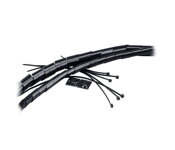 AKASA souprava pro správu kabelů / AK-TK-01BK / obal na kabel / stahovací pásky / samolepící sponky / černé