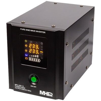 MHPower záložný zdroj MPU-300-12, UPS, 300W, čistý sinus, 12V