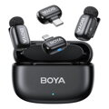 BOYA Microphone Wireless Mini 2-01 2.4GHz, with 2 transmitters and 2 receivers (Type-C and Lightning) Black EU