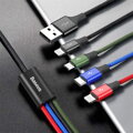 Baseus Cable Fast 4-in-1 For Lightning(2) + Type-C + Micro 3.5A 1.2m Black (CA1T4-A01)
