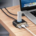 Baseus HUB Square round 4in1 USB Adapter USB3.0*1 + USB2.0*3 1m Black (CAHUB-AY01)