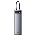 Baseus HUB Metal Gleam Series 11-in-1 Multifunctional (Type-C to 3xUSB3.2/PD 100W/3,5 mm Jack/VGA Full HD 60Hz/2xHDMI 4K/TF+SD card/ RJ45) Space Gray (CAHUB-CT0G)