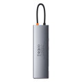 Baseus HUB Metal Gleam Series 11-in-1 Multifunctional (Type-C to 3xUSB3.2/PD 100W/3,5 mm Jack/VGA Full HD 60Hz/2xHDMI 4K/TF+SD card/ RJ45) Space Gray (CAHUB-CT0G)