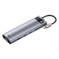 Baseus HUB Metal Gleam Series 11-in-1 Multifunctional (Type-C to 3xUSB3.2/PD 100W/3,5 mm Jack/VGA Full HD 60Hz/2xHDMI 4K/TF+SD card/ RJ45) Space Gray (CAHUB-CT0G)