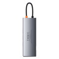Baseus HUB Metal Gleam Series 9-in-1 Multifunctional (Type-C to 3x USB3.2/PD 100W/VGA Full HD 60Hz/HDMI 4K/TF+SD card/ RJ45) Space Gray (CAHUB-CU0G)