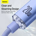 Baseus Type-C - Lightning cable, Crystal Shine Series Fast Charging Data Cable 20W 1.2m Purple (CAJY000205)