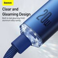 Baseus Type-C - Lightning cable, Crystal Shine Series Fast Charging Data Cable 20W 2m Blue (CAJY000303)