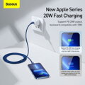 Baseus Type-C - Lightning cable, Crystal Shine Series Fast Charging Data Cable 20W 2m Blue (CAJY000303)