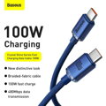 Baseus Type-C - Type-C Crystal Shine series fast charging data cable 100W 1.2m Blue (CAJY000603)